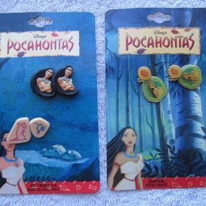 Pocahontas Earring Sets Meeko Flit Bird Sunflower Hieroglyphics Epoxy Sunflower